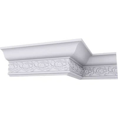 Ekena Millwork 3 7/8"h X 2 3/4"p X 4 3/4"f X 94 1/2"l, (2 1/2" Repeat), Augusta Crown Moulding In White