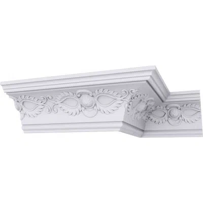 Ekena Millwork 3 7/8"h X 3 3/4"p X 5 3/8"f X 94 1/2"l, (7 7/8" Repeat), Logan Crown Moulding In White
