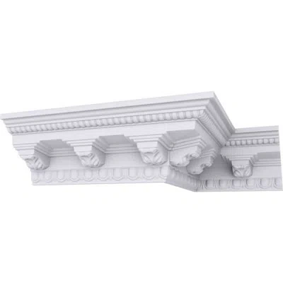 Ekena Millwork 3 7/8"h X 3 5/8"p X 5 3/8"f X 94 1/2"l Attica Crown Moulding In White