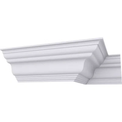 Ekena Millwork 3 7/8"h X 3 7/8"p X 5 1/2"f X 94 1/2"l Dublin Traditional Smooth Crown Moulding In White