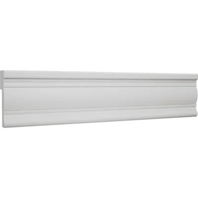 Ekena Millwork 3 In. H X 1 In. P X 96 In. L, Truecraft Pvc Decorative Wainscot Cap Moulding, White