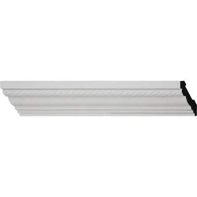Ekena Millwork 3 In. H X 2 1/16 In. P X 3 In. F X 96 In. L, Truecraft Pvc Rope Crown Moulding, White