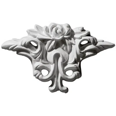 Ekena Millwork 3"h X 5"w X 1/2"d Floral Onlay Center In White