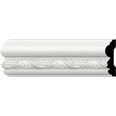 Ekena Millwork 3"h X 7/8"p X 94 1/2"l (3" Repeat) Leaf Twist Chair Rail In White