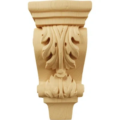 Ekena Millwork 3"w X 1 3/4"d X 6"h Extra Small Acanthus Pilaster Wood Corbel, (6pack) In Alder