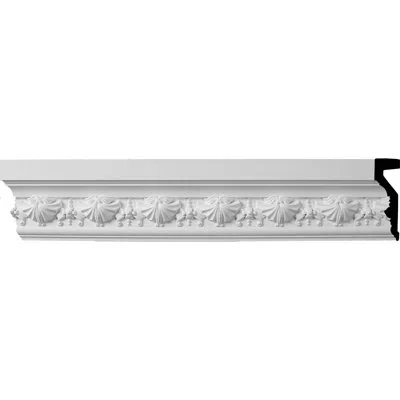 Ekena Millwork 4 1/4"h X 1 1/4"p X 94 1/2"l (3 1/4" Repeat) Small Swag Panel Moulding In White