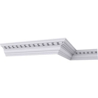 Ekena Millwork 4 1/4"h X 3 7/8"p X 5 3/4"f X 94 1/2"l Bulwark Dentil Crown Moulding In White