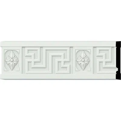 Ekena Millwork 4 1/4"h X 5/8"p X 94 1/2"l, (8" Repeat), Nestor Greek Key Chair Rail In White