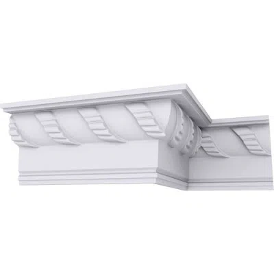 Ekena Millwork 4 3/4"h X 2 3/8"p X 5 1/4"f X 94 1/2"l Anise Crown Moulding In White