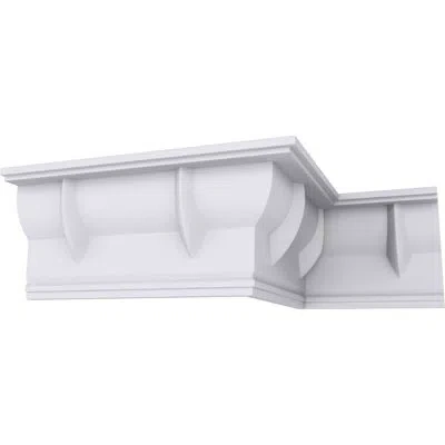 Ekena Millwork 4 3/4"h X 2 3/8"p X 5 1/4"f X 94 1/2"l Deco Crown Moulding In White