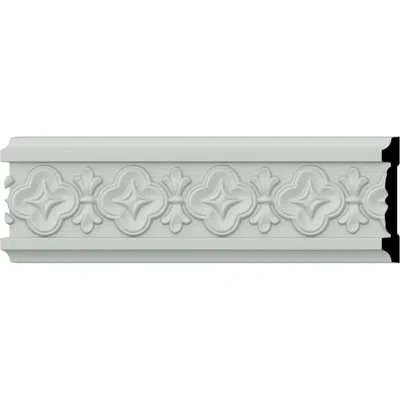 Ekena Millwork 4 3/8"h X 5/8"p X 94 1/2"l, (3" Repeat), Victorian Chair Rail In White