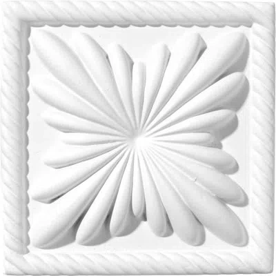 Ekena Millwork 4 3/8"w X 4 3/8"h X 1"p Cole Plinth Block In White