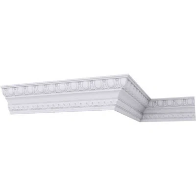 Ekena Millwork 4 7/8"h X 3 1/2"p X 6"f X 94 1/2"l Bedford Egg & Dart Crown Moulding In White