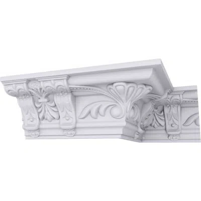 Ekena Millwork 4 7/8"h X 4 1/4"p X 6 1/2"f X 94 1/2"l, (13 5/8" Repeat), Jonee Crown Moulding In White
