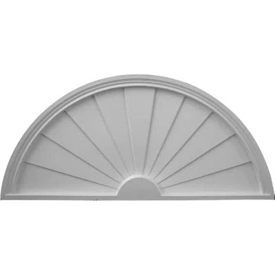 Ekena Millwork 40"w X 20"h X 2"p Half Round Sunburst Pediment In White