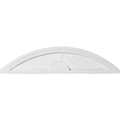 Ekena Millwork 40"w X 9"h X 1 3/4"p Elliptical Sunburst Pediment In White