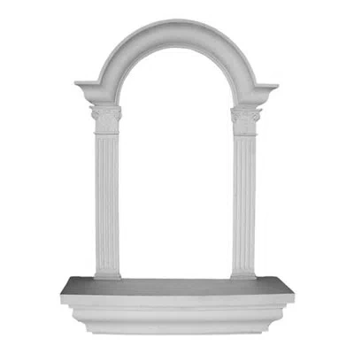 Ekena Millwork 42 5/8"h X 30 1/4"w X 6 7/8"d Hillsborough Wall Niche, Surface Mount In White