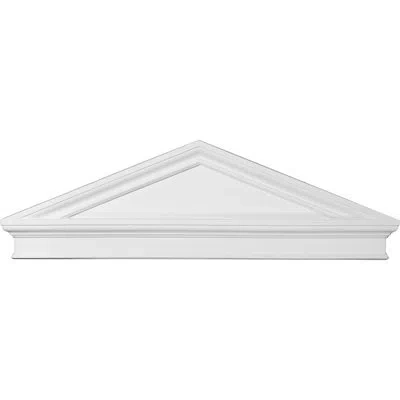Ekena Millwork 44" Bottom Width X 46 1/4" Top Width X 14 1/8"h X 2 3/8"p Combination Peaked Cap Pediment In White