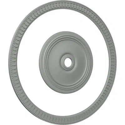 Ekena Millwork 47"od X 40 1/2"id Ceiling Ring With 24"od Ceiling Medallion Diane Light Accent Kit In Gray