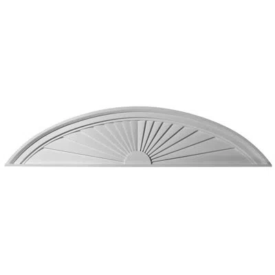 Ekena Millwork 48"w X 11"h X 2"p Elliptical Sunburst Pediment In White