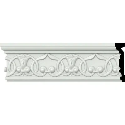 Ekena Millwork 4"h X 1"p X 94 1/2"l, (4 3/4" Repeat), Versailles Flower Blossom Chair Rail In White