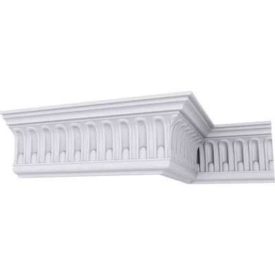 Ekena Millwork 4"h X 2 1/2"p X 4 5/8"f X 94 1/2"l, (1 1/8" Repeat), Viceroy Crown Moulding In White
