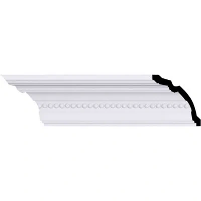 Ekena Millwork 4"h X 3 3/4"p X 5 3/8"f X 94 1/2"l, (5/8" Repeat), Valeriano Crown Moulding In White