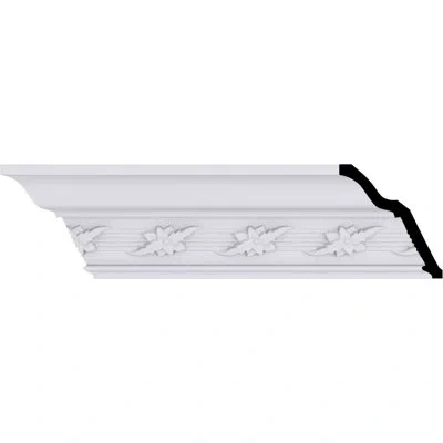Ekena Millwork 4"h X 3 5/8"p X 5 3/8"f X 94 1/2"l, (3 1/2" Repeat), Winston Crown Moulding In White