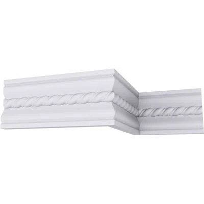 Ekena Millwork 4"h X 3/4"p X 94 1/2"l Oslo Rope Chair Rail Or Casing Moulding In White