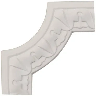 Ekena Millwork 4"w X 4"h X 1/2"p Nexus Acanthus Leaf Panel Moulding Corner In White
