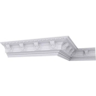Ekena Millwork 5 1/4"h X 5 1/4"p X 7 1/2"f X 94 1/2"l Attica Acanthus Leaf Crown Moulding In White