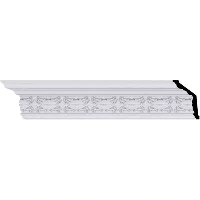 Ekena Millwork 5 1/8"h X 3 1/2"p X 6 1/8"f X 94 1/2"l, (3 3/4" Repeat), Iris Crown Moulding In White