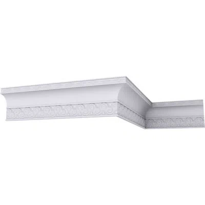 Ekena Millwork 5 5/8"h X 2 1/4"p X 6"f X 94 1/2"l, (2 1/8" Repeat), Bedford Crown Moulding In White