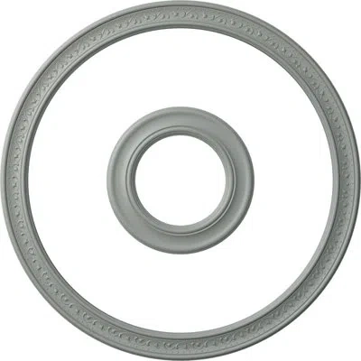 Ekena Millwork 51"od X 43"id Ceiling Ring With 20 7/8"od Ceiling Medallion Holmdel Light Accent Kit In Gray