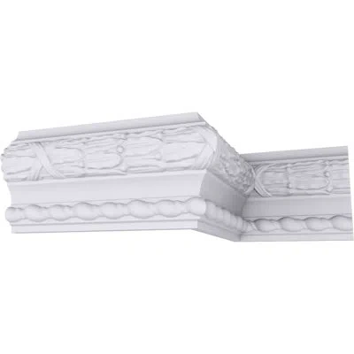 Ekena Millwork 5"h X 1 5/8"p X 94 1/2"l Dublin Leaves Chair Rail In White