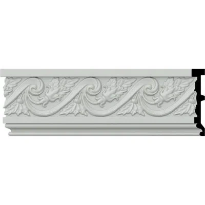 Ekena Millwork 5"h X 1"p X 94 1/2"l, (3 7/8" Repeat), Wellington Chair Rail In White