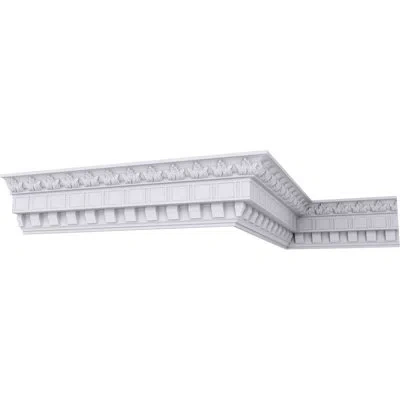 Ekena Millwork 5"h X 3 7/8"p X 6 3/8"f X 94 1/2"l, (2" Repeat), Dentil And Leaf Crown Moulding In White