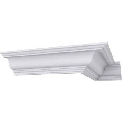 Ekena Millwork 5"h X 7 1/2"p X 9 3/8"f X 94 1/2"l Niobe Smooth Crown Moulding In White