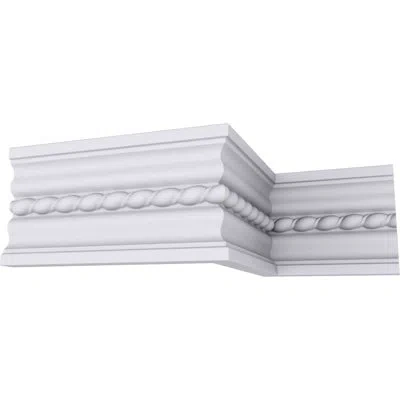 Ekena Millwork 5"h X 7/8"p X 94 1/2"l Orleans Rope Chair Rail Or Casing Moulding In White