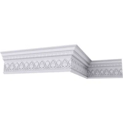 Ekena Millwork 6 3/8"h X 2 1/2"p X 7"f X 94 1/2"l Kirke Crown Moulding In White