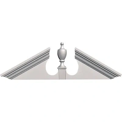 Ekena Millwork 61"w X 20"h X 7/8"p Peaked Urn Pediment In White