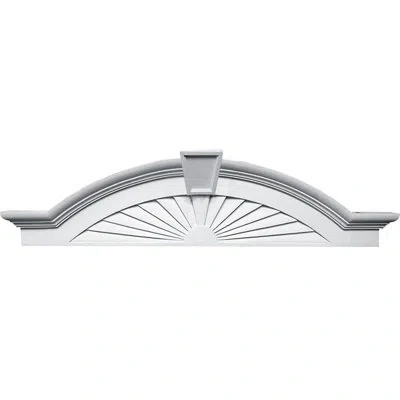 Ekena Millwork 62 1/2" Bottom Width X 68 1/8" Top Width X 17 3/8"h X 6 1/8"p Elliptical Sunburst With Trim Pediment In White