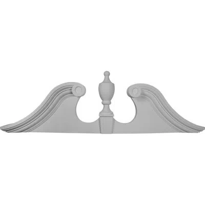Ekena Millwork 62 3/8"w X 20"h X 3 5/8"p Scroll Urn Pediment In White