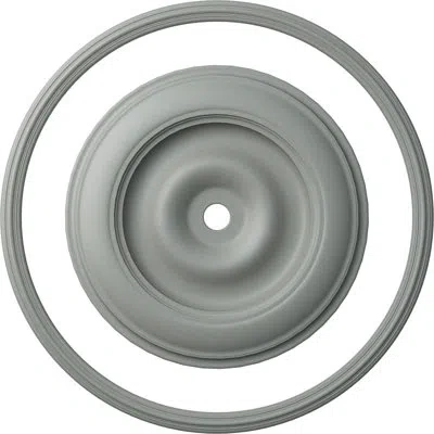 Ekena Millwork 64 1/2"od X 58"id Ceiling Ring With 44 1/2"od Ceiling Medallion Classic Light Accent Kit In Gray