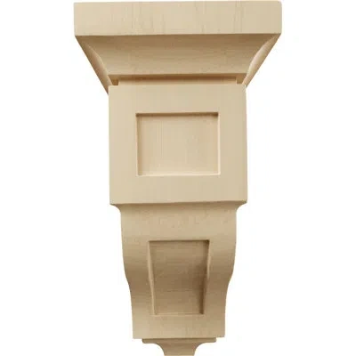 Ekena Millwork 6"w X 6 3/4"d X 12"h Large Reyes Wood Corbel, (6pack) In Rubberwood