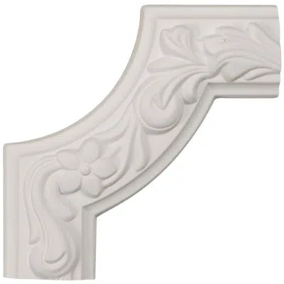 Ekena Millwork 6"w X 6"h X 1 7/8"p Sussex Floral Panel Moulding Corner In White