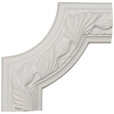 Ekena Millwork 6"w X 6"h X 3/4"p Milton Running Leaf Panel Moulding Corner In White