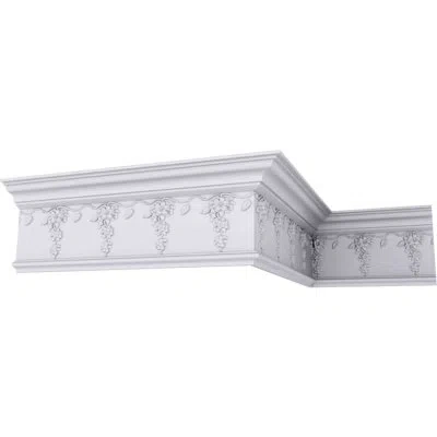 Ekena Millwork 7 1/2"h X 3 1/8"p X 8 1/8"f X 94 1/2"l Flower Drop Crown Molding In White