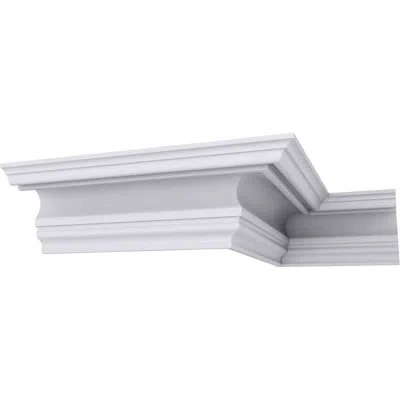 Ekena Millwork 7 1/4"h X 7 1/8"p X 9 7/8"f X 94 1/2"l, Devon Smooth Crown Moulding In White