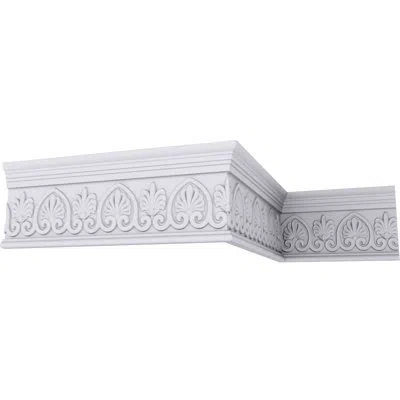 Ekena Millwork 7 3/4"h X 1 3/8"p X 94 1/2"l Emery Scrolled Palmelle Frieze In White